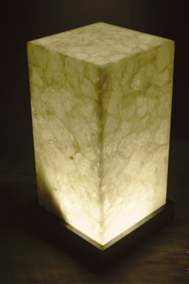 30" tall crystal quartz semi-precious stone floor lamp