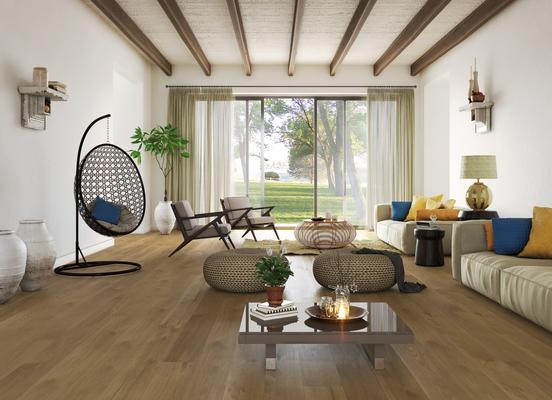 With smooth grain patterns and warm color variations, the Eden floor’s natural tones create a subtle, refined look.