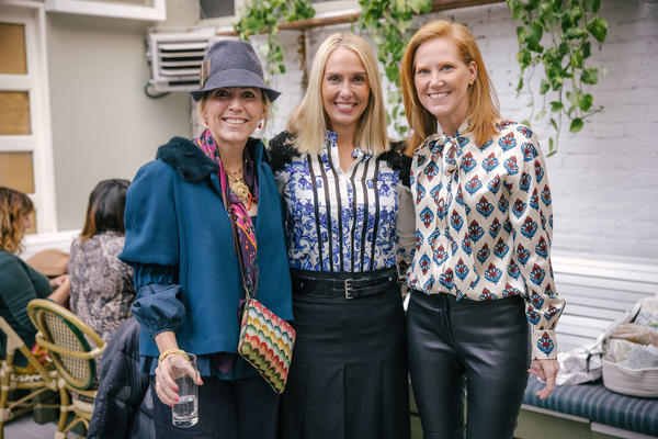 Beth Holman (center), president of Zoffany, with designers Maria Crosby Pollard and Lindsey Coral Harper 