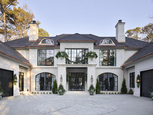 The 2021 Home for the Holidays showhouse is a newly built English Regency residence that is situated on a 2-acre lot and has five bedrooms, five full baths and three half-baths.