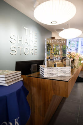 The Shade Store display for Design Chicago included Victoria Hagan’s new book, ‘Live Now.’