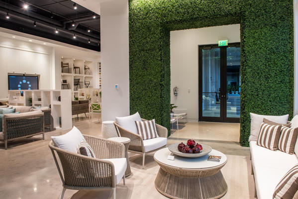 Janus et Cie’s Coral Gables showroom is located at the retail level of the Giralda Place Residences.