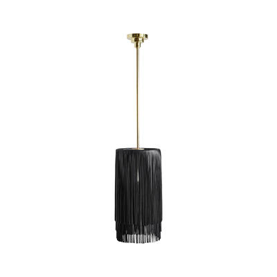 Nairobi pendant in brass with black leather