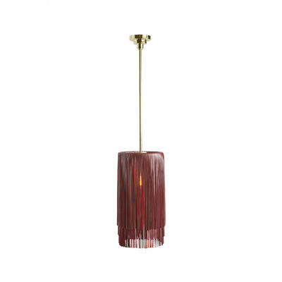 Nairobi pendant in brass with oxblood leather