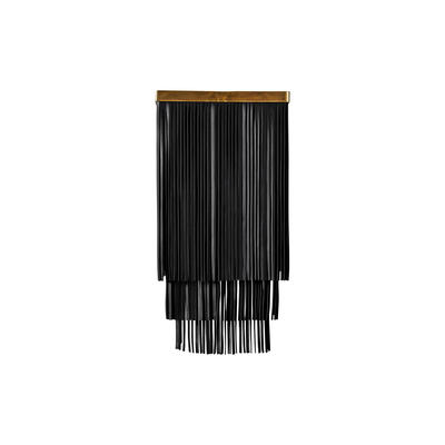 Ndidi wall sconce in brass with black leather