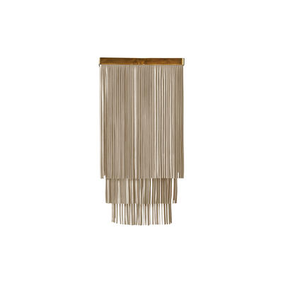 Ndidi wall sconce in brass with cream leather