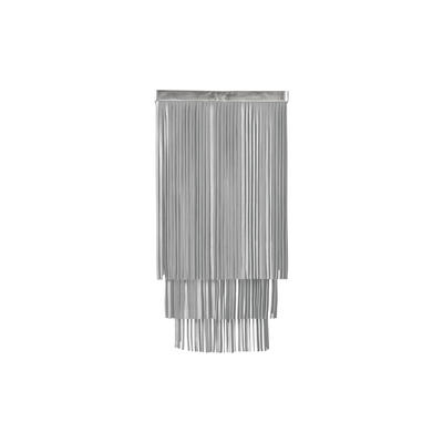 Ndidi wall sconce in nickel with metallic silver leather