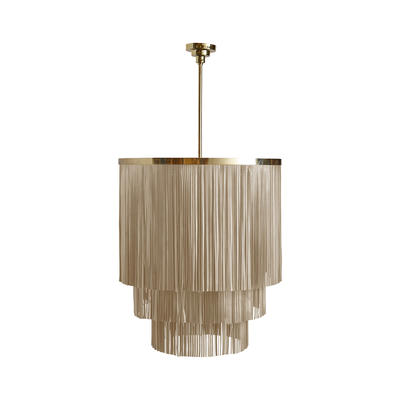 NeKeia chandelier in brass with cream leather