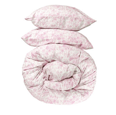French Toile bedding collection in Soft Rose