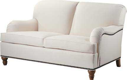 Chatham custom English arm loveseat with all-natural and organic inputs