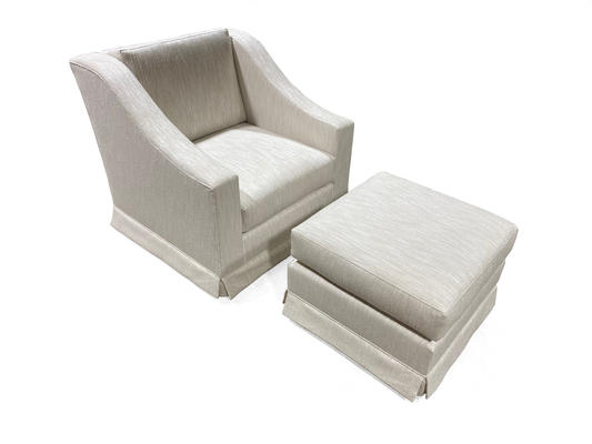 Westchester custom swivel chair and ottoman in all-natural and organic inputs