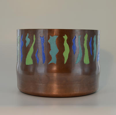 Tropism 2 (champlevé on patinated copper)