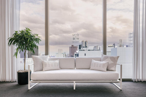 MG+BW modern outdoor sofa in aluminum