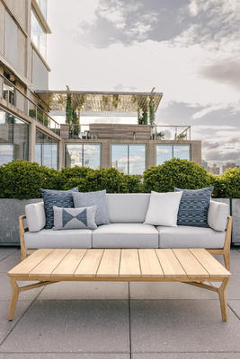 MG+BW modern outdoor sofa set in teak