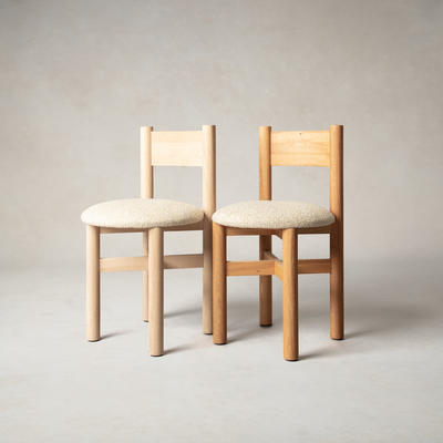Teddy dining chairs in Natural and Warm Oak