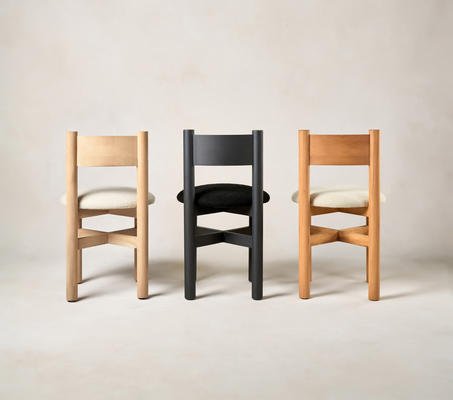 Teddy dining chairs in Natural, Charcoal and Warm Oak
