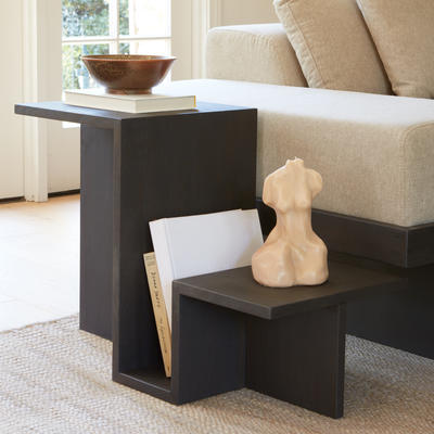 Valley side table in a charcoal finish