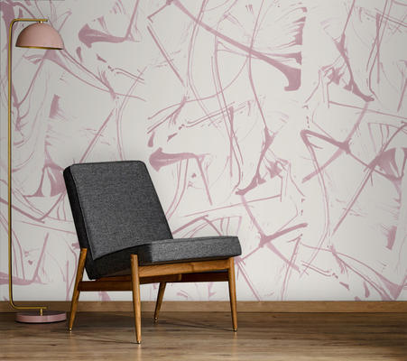 Brushstrokes Lilac repeating wallpaper from the Cuff Studio collection
