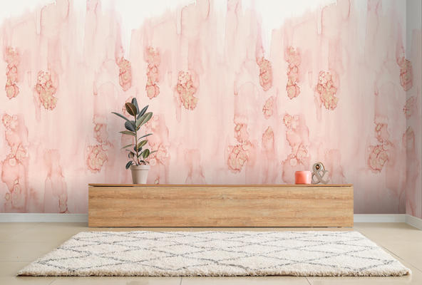 Unfinished Blush repeating wallpaper from the Cuff Studio collection
