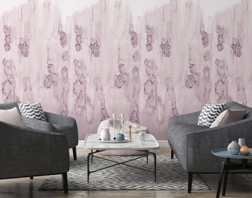 Unfinished Lilac repeating wallpaper from the Cuff Studio collection