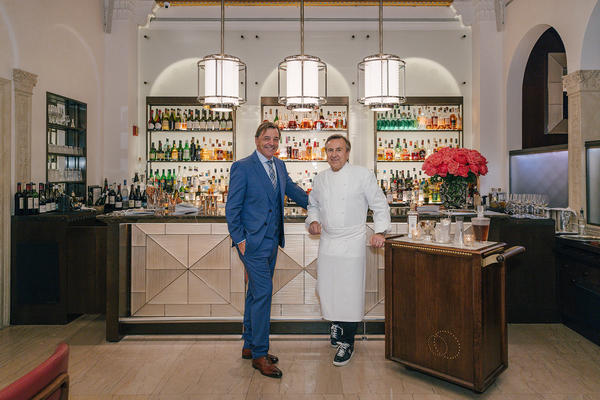 Silvio Denz, owner and chairman of Lalique, and chef Daniel Boulud, owner of Restaurant Daniel