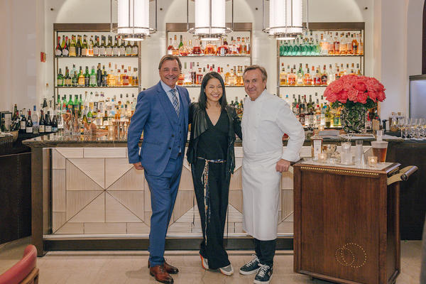 Silvio Denz, owner and chairman of Lalique, Stephanie Goto and chef Daniel Boulud, owner of Restaurant Daniel