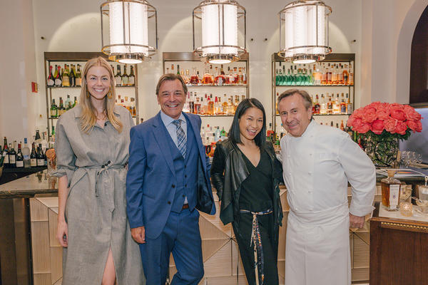 Kristen Joy Watts, Silvio Denz, owner and chairman of Lalique, Stephanie Goto and chef Daniel Boulud, owner of Restaurant Daniel
