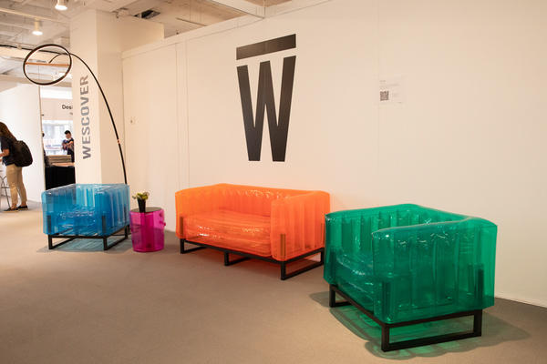 A colorful display of Mojow seating from France with light by Seed