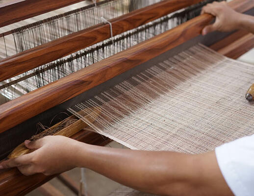 Cenote woven-to-size grass-weave window covering on the loom