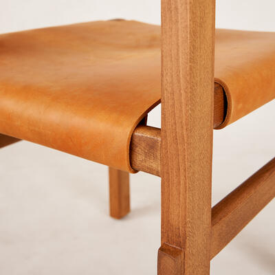 Shinto Dining Chair - Persimmon on Brown