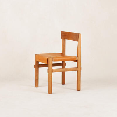 Shinto Dining Chair - Persimmon on Brown