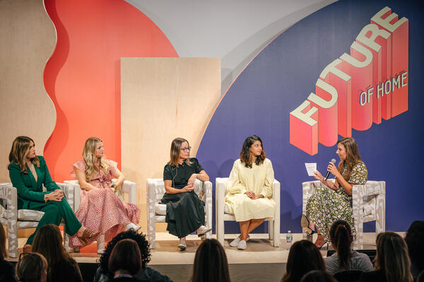 Kaitlin Petersen (right) asked designers Elizabeth Bennett, Mallory Robins, Katie Rosenfeld and Tina Ramchandani about the ways they are making online design work for their firms.