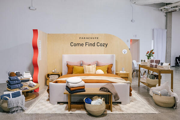 Visitors were invited to “come find cozy” with Parachute.