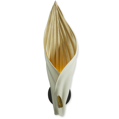 Blade wall sconce in white/gold.