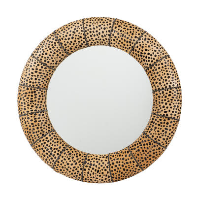 Cheeta print round mirror