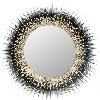 Porcupine Quill Round Mirror