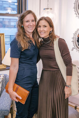 Kaitlin Petersen, editor in chief of Business of Home, with WNWN designer ambassador Meg Lonergan