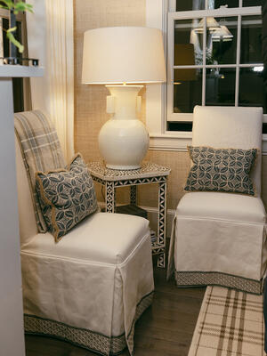 A stylized vignette in the reception room.