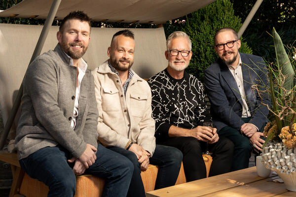Nick George and Todd Falconbury of Musso Design Group, Bryan Kirkland of Showroom 58 and Tim Daly of Janus et Cie