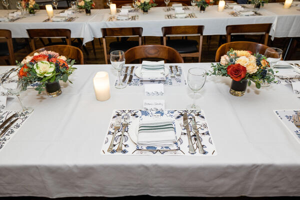 The table settings at The Belt Room