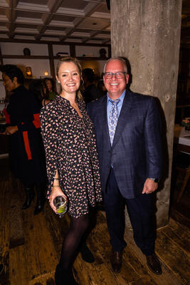 Ann Sacks marketing  
director Arabella D’Oyly and Chicago  showroom manager Peter Guercio