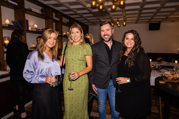 Geremy Whalen, Laura Tribbett and Megan Klock (far right) of Outline Interiors with 
Ann Sacks central and regional manager Matt Collins