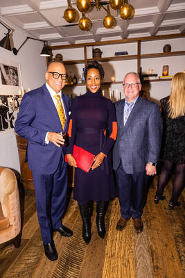 James and Lakesha Rose with Ann Sacks Chicago showroom 
manager Peter Guercio