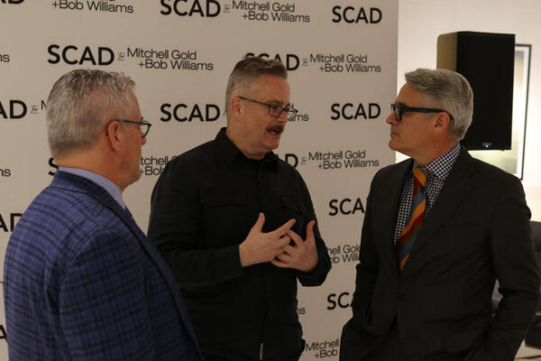 Frederic Spector, associate chair of furniture design at SCAD, Paul McGroary, SCAD professor of industrial design, and Christopher Coleman, founder of Christopher Coleman Studio