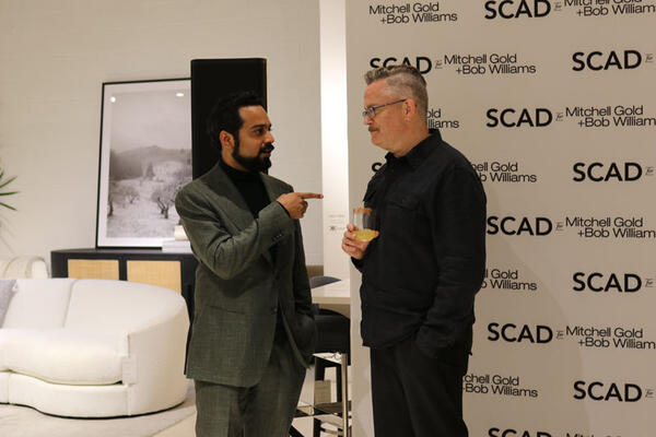 Amit Wani, associate product designer for Mitchell Gold + Bob Williams, and Paul McGroary, SCAD professor of industrial design 