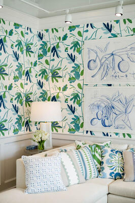 Wallcovering and fabric from the new Kismet collection 