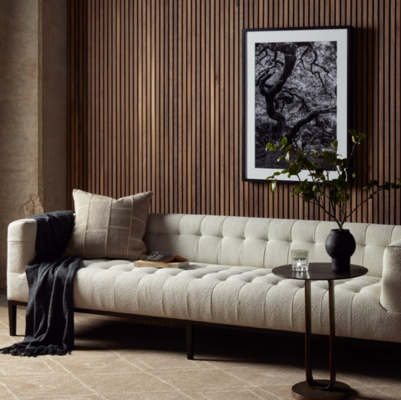 The Marlin sofa in stain-resistant, bleach-cleanable Fiqa Boucle