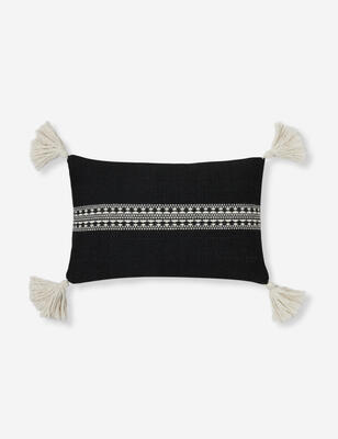 Marchesa indoor / outdoor lumbar pillow in Black