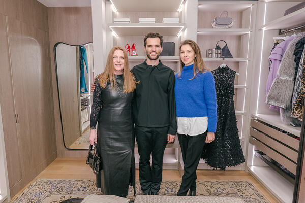From left: Lisa Kanning from Lisa Kanning Interior Design and Olivier Thienpont from Élitis with guest