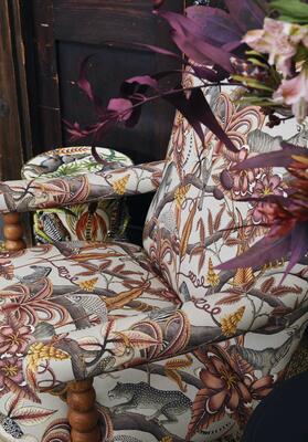 Kudu pod chair in Pangolin Park fabric